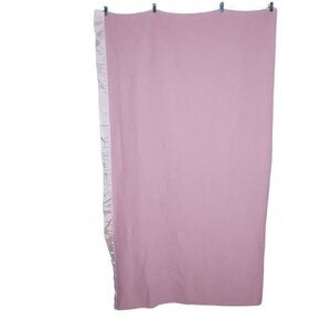 Vintage Waffle Weave Acrylic Blend Shiny Satin Trim Pink Blanket 70" X 84"